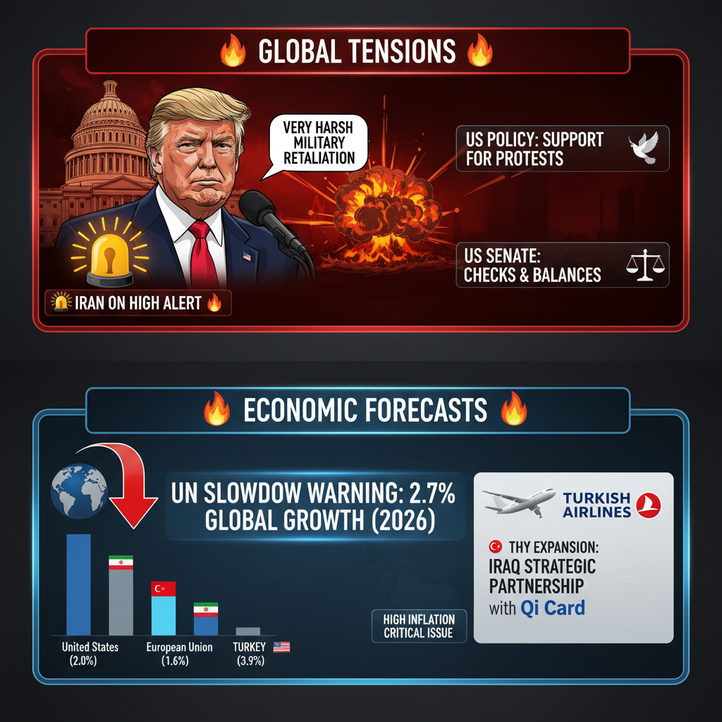 Küresel Gündemde Tansiyon Yükseliyor: Trump'tan İran'a Sert Uyarı, BM'den Ekonomik Büyüme Tahminleri