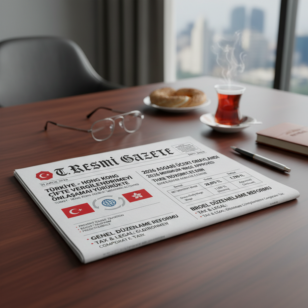 2026 Asgari Ücreti Belli Oldu: Türkiye-Hong Kong Vergi Anlaşması ve Kapsamlı Resmi Gazete Düzenlemeleri Yürürlükte