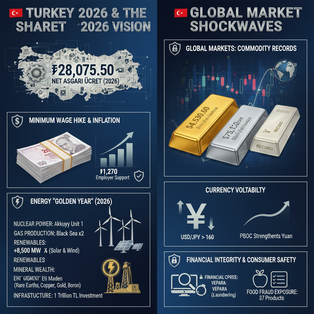 2026 Öncesi Türkiye Ekonomisinde Asgari Ücret Zammı ve Enerji Dönüşümü: Küresel Piyasalar Rekorlarla Sallanıyor