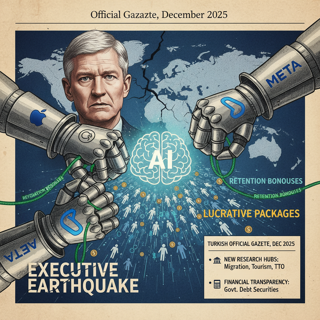 Apple'da Tarihi Yönetim Değişimi ve Yapay Zeka Yetenek Savaşı Başladı; Resmi Gazete'den Yeni Düzenlemeler