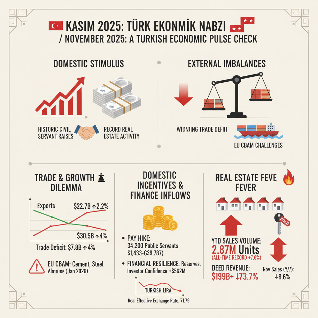 Ekonomide Hareketli Kasım: Maaş Zamları, Rekor Gayrimenkul Satışları ve Dış Ticaret Dengeleri