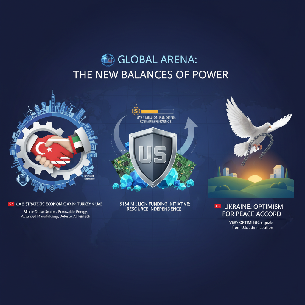 Küresel Arenada Yeni Dengeler: Türkiye-BAE Ekonomik Ortaklığı, ABD'nin Kritik Maden Hamlesi ve Ukrayna Barış Umutları