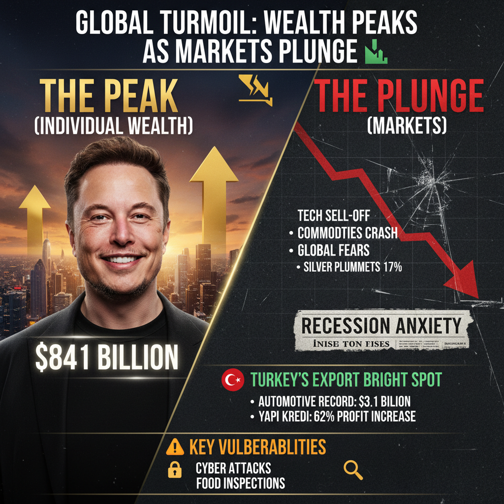 Küresel Piyasalar Çalkantıda: Musk Zirvede, Teknoloji ve Emtia Kan Kaybediyor