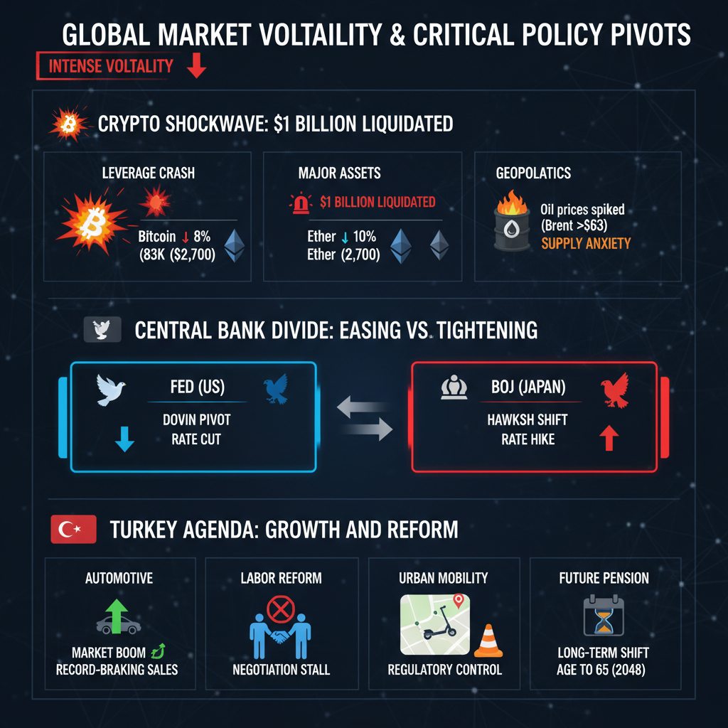 Küresel Piyasalar Dalgalı Seyrediyor: Kriptoda Büyük Tasfiyeler, Fed Faiz İndirimi Beklentisi ve Türkiye Gündemi Hareketli