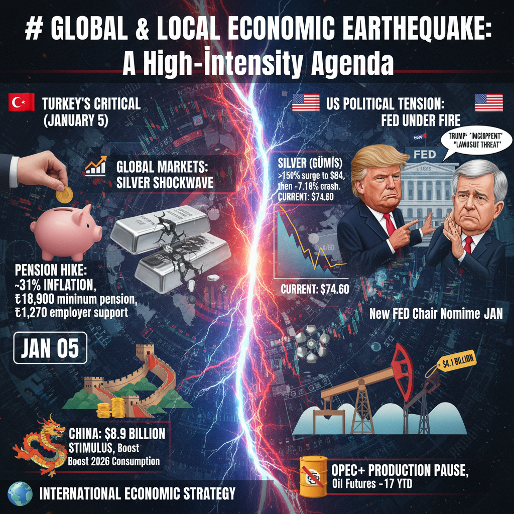 Küresel ve Yerel Ekonomide Yoğun Gündem: Emekli Zammı, Gümüşte Şok Dalgalanma ve Siyasi Baskılar