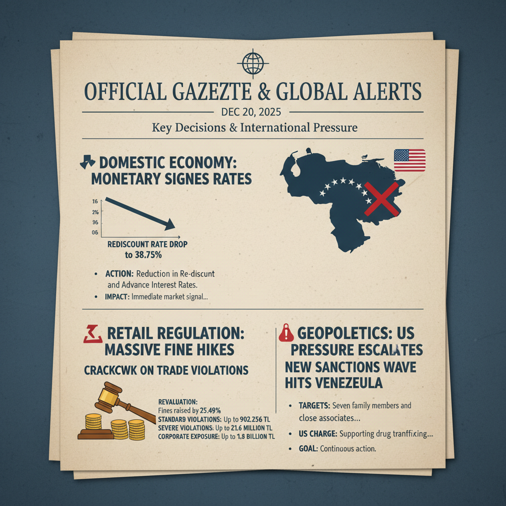 Resmi Gazete Gündemi: Faiz İndirimi, Ticaret Cezalarına Zam ve Venezuela'ya Yeni ABD Yaptırımları