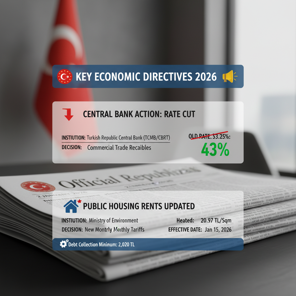 Resmi Gazete'de Yılın İlk Önemli Adımları: TCMB Faiz İndirdi, Kamu Konutları Kiraları Belirlendi