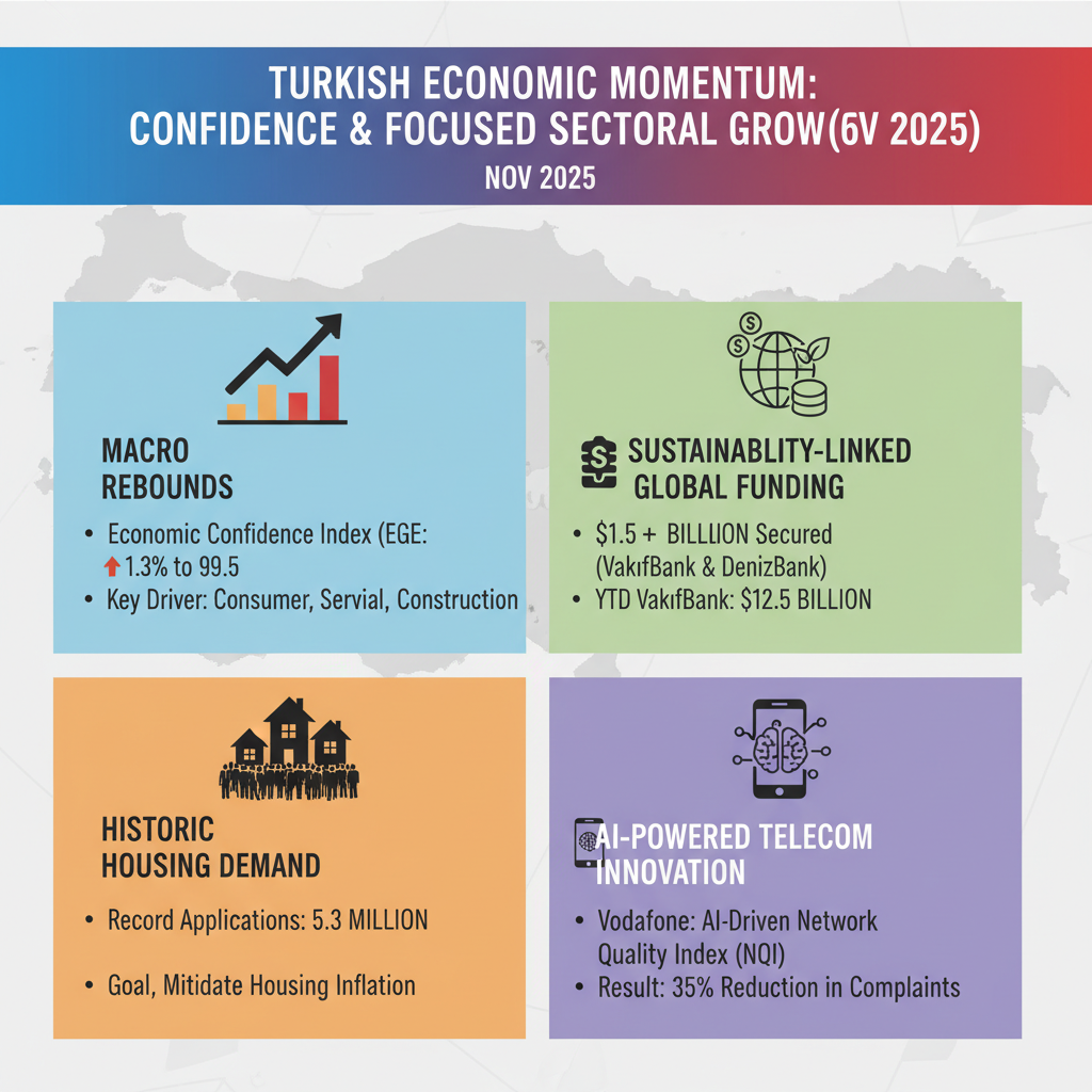 Türkiye Ekonomisi Kasım Ayında Güven Tazeledi: Konut ve Bankacılık Sektörleri Hareketli, Telekomünikasyonda Yenilikçi Adımlar