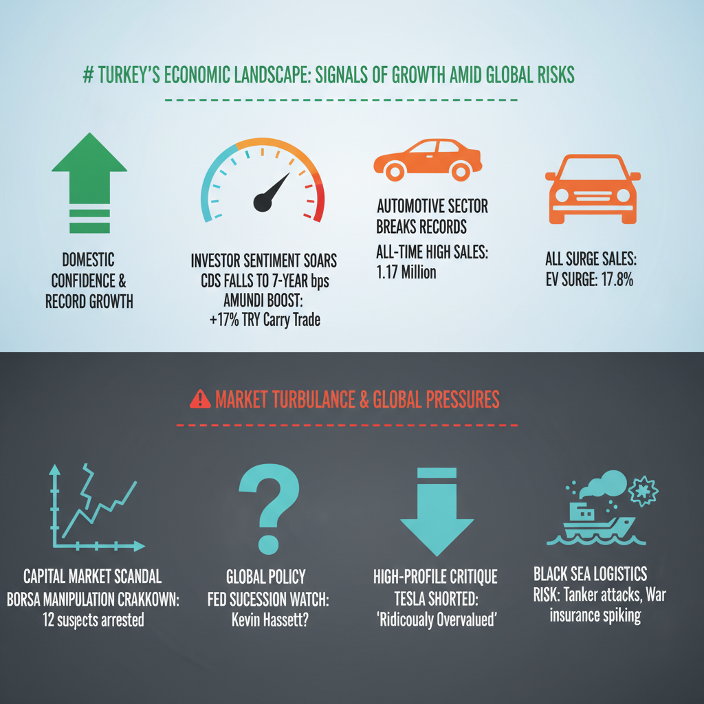 Türkiye Ekonomisinde Pozitif Sinyaller ve Piyasaların Merceği: CDS Düşüşü, Otomotiv Rekoru ve Küresel Beklentiler